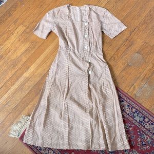 Vintage 1940s Beige/Cream Floral Dress